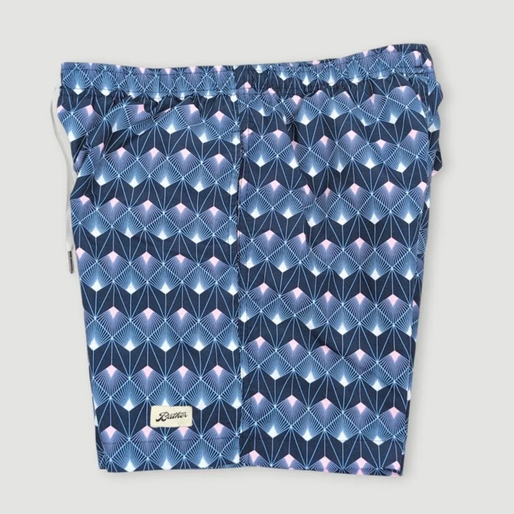 Bather Blue Palm Swim Trunks Mens Small 5.5